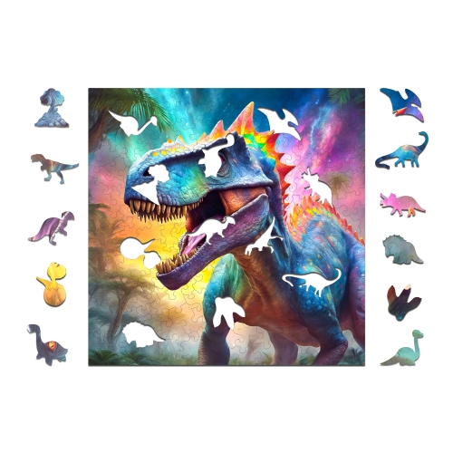 Drewniane puzzle 25 x 25 cm DINOZAUR 170 Elementów Układanka Drewniana